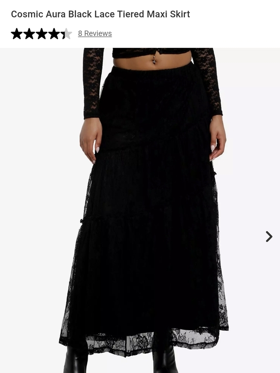 Hot Topic Black Lace Tiered Maxi Skirt 3X